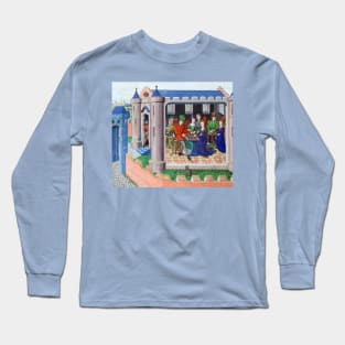 Cassiel and Phésona Playing Chess In A Medieval Castle Long Sleeve T-Shirt